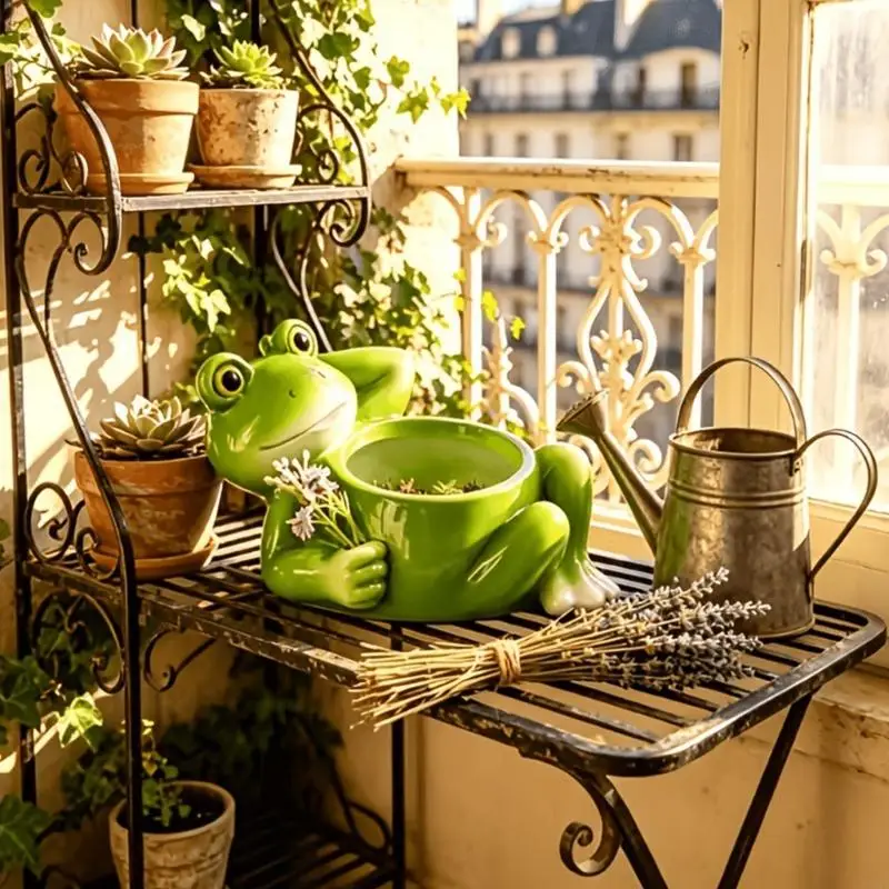 Garden Bullfrog Planter Plant Pot Succulents Pot Indoor Animal Flower Pot Gift Table Plant Decoration Flower Pot 87HA