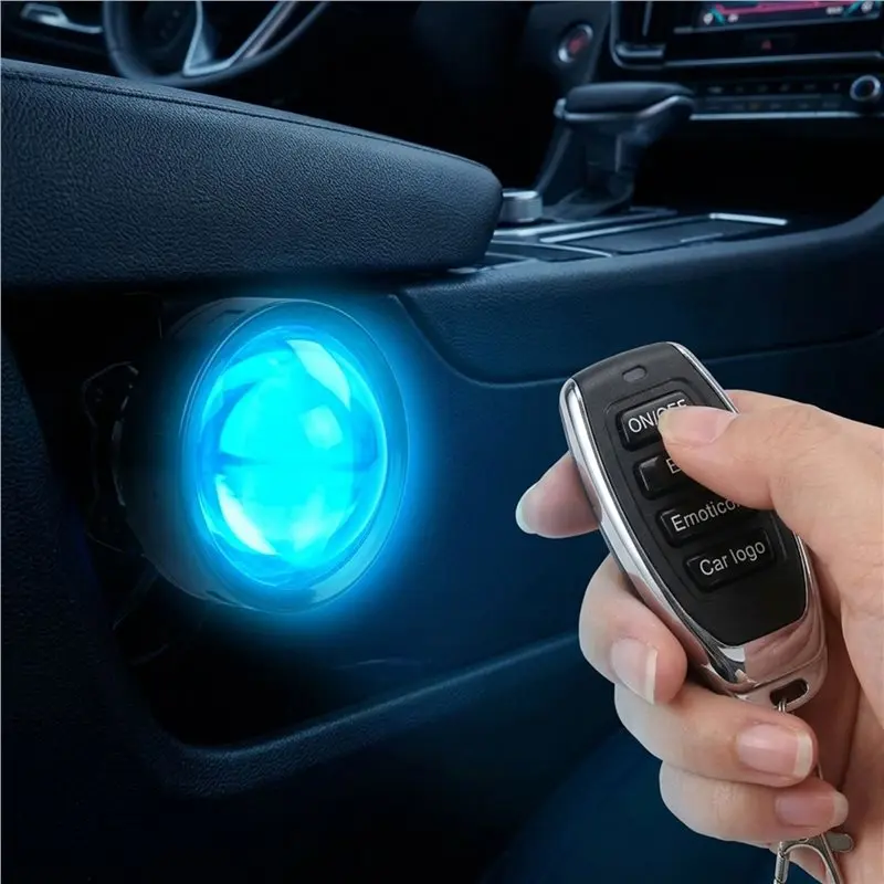 A13Z-Universal 3 Inch LED Lens Car Headlight Remote Controller 12V 33 Mode Dynamic Devil' S Eyes Cool Lamp LED Ambient Light A