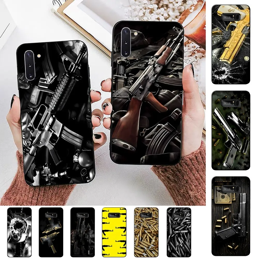 Gun and bullet Phone Case For Samsung Note 8 9 10 20 pro plus lite M 10 11 20 30 21 31 51 A 21 22 42 02 03