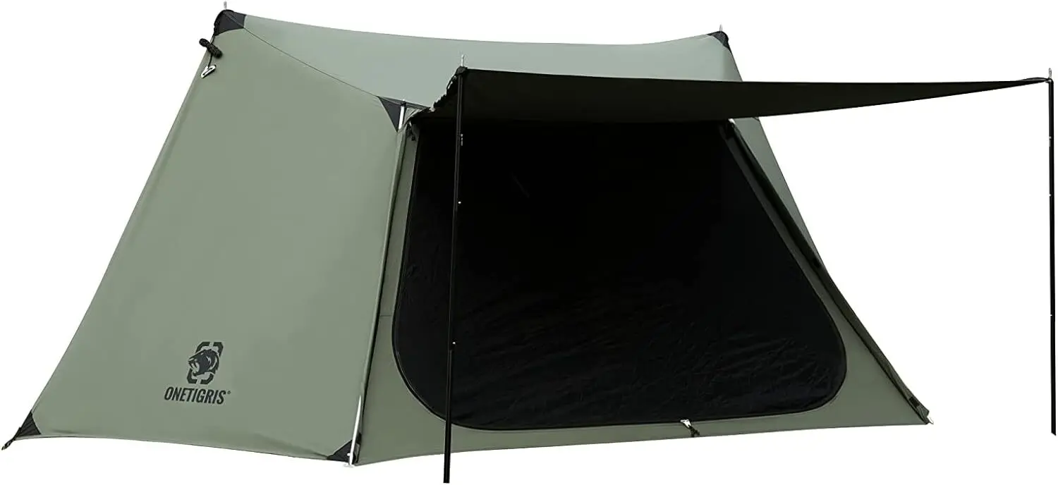 

Canvas Hot Tent with Stove Jack, Fire-Retardant Wind-Proof Durable, 2 Person 4 Season Bushcraft Shel