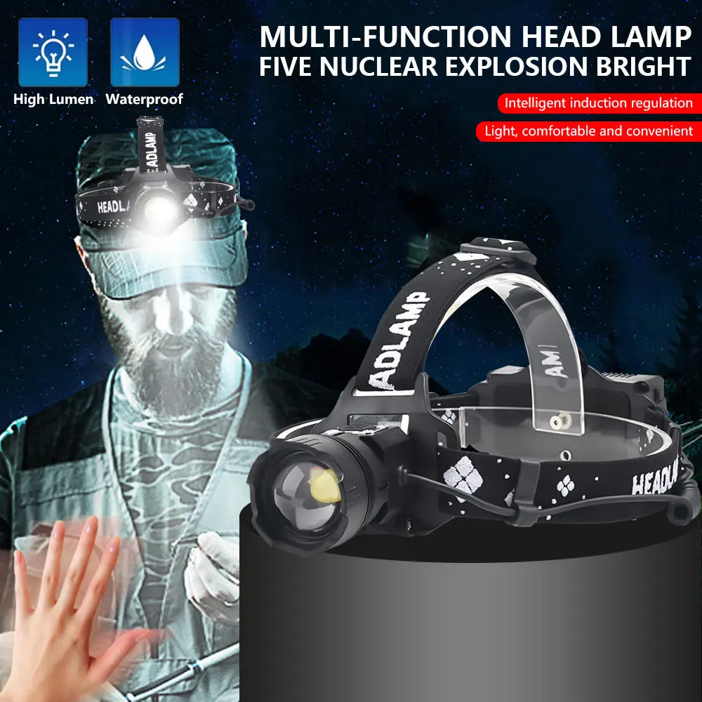 Super Bright XHP99 LED News Powerful Head Torch  Waterproof Headlight Rechargeable For Fishing Camping Lights Illumination