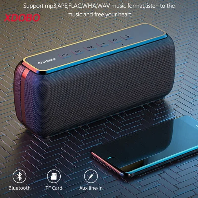 Haut-parleur Bluetooth étanche portable d'origine, haute puissance, 60W Super Bass, Boombox sans fil, HIFI Home cinéma, XDOBO TWS Subwoofe