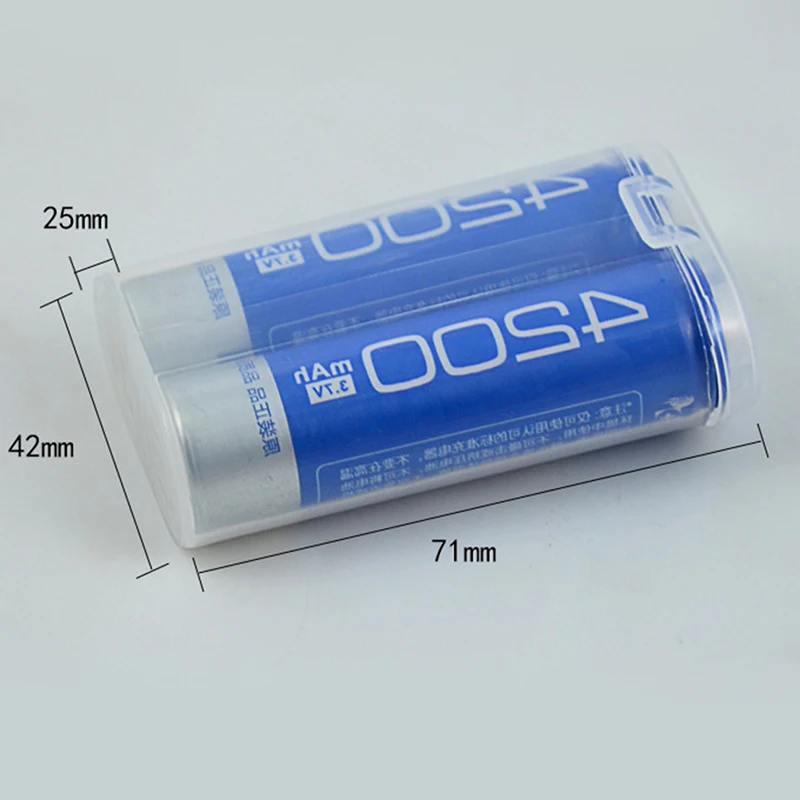 1Pcs Waterproof Clear Holder Storage Box Plastic Safety Case For 2 Sections 18650/16340, CR123A