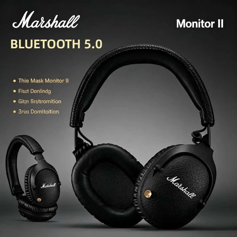 

Marshall MONITOR II ANC Wireless Headphones Subwoofer Active Noise Cancelling Music Sports Gaming Original Premium Headphones