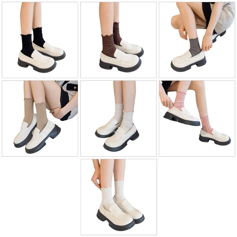 

Women's Ruffle Socks,Casual Cotton Bootie Socks Ankle Socks Sweet Frilly Socks Middle Tube Socks Streetwear