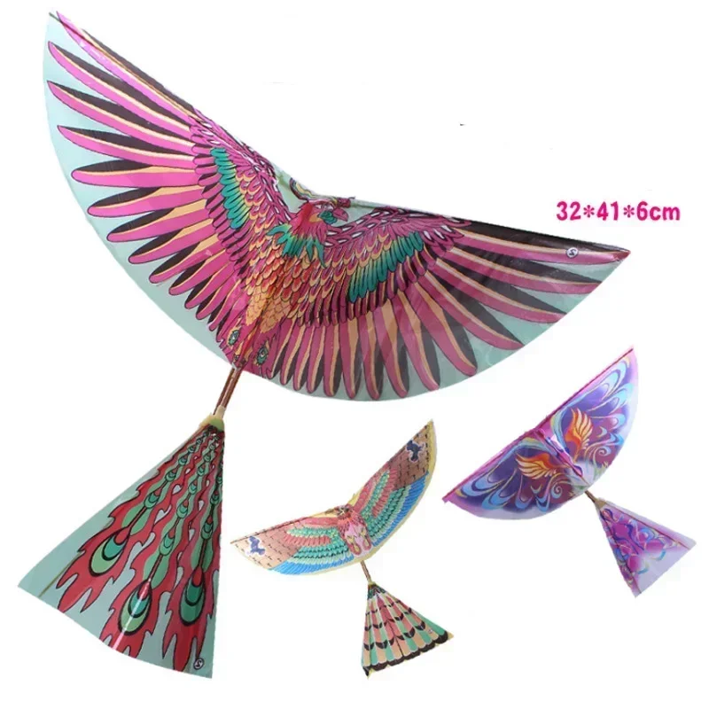 New Flying Birds Kite Elastic Rubber Band Powered Flying Birds Kite Funny Kids Toy Gift Outdoor Sports 1PC Random Color