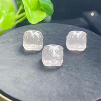 3PCS Natural Rose Quartz Dancing Lion Head Bead Carving Pendant Reiki Healing Jewelry Energy Crystal Holiday Gift 17MM