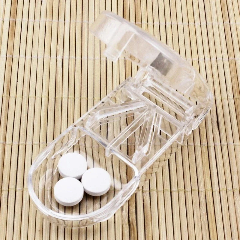 Medicine Pill Cutter Medicine Box Medicine Tablet Cutter Splitter Portable Compartment Pill Storage Box Health Care Pills Case