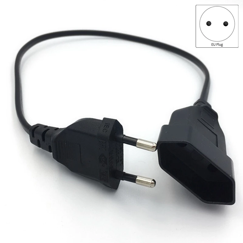 HOT AC18 European 2Prong Male to Female Power Extension Cord, VDE Certificated Copper Cable(0.5M)