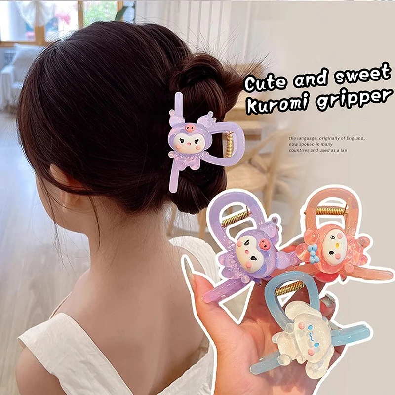 Kawaii sanrio hallo kitty haar klaue cinna moroll kuromi melodie haarnadel mädchen hai klauen clip barrette haar zubehör