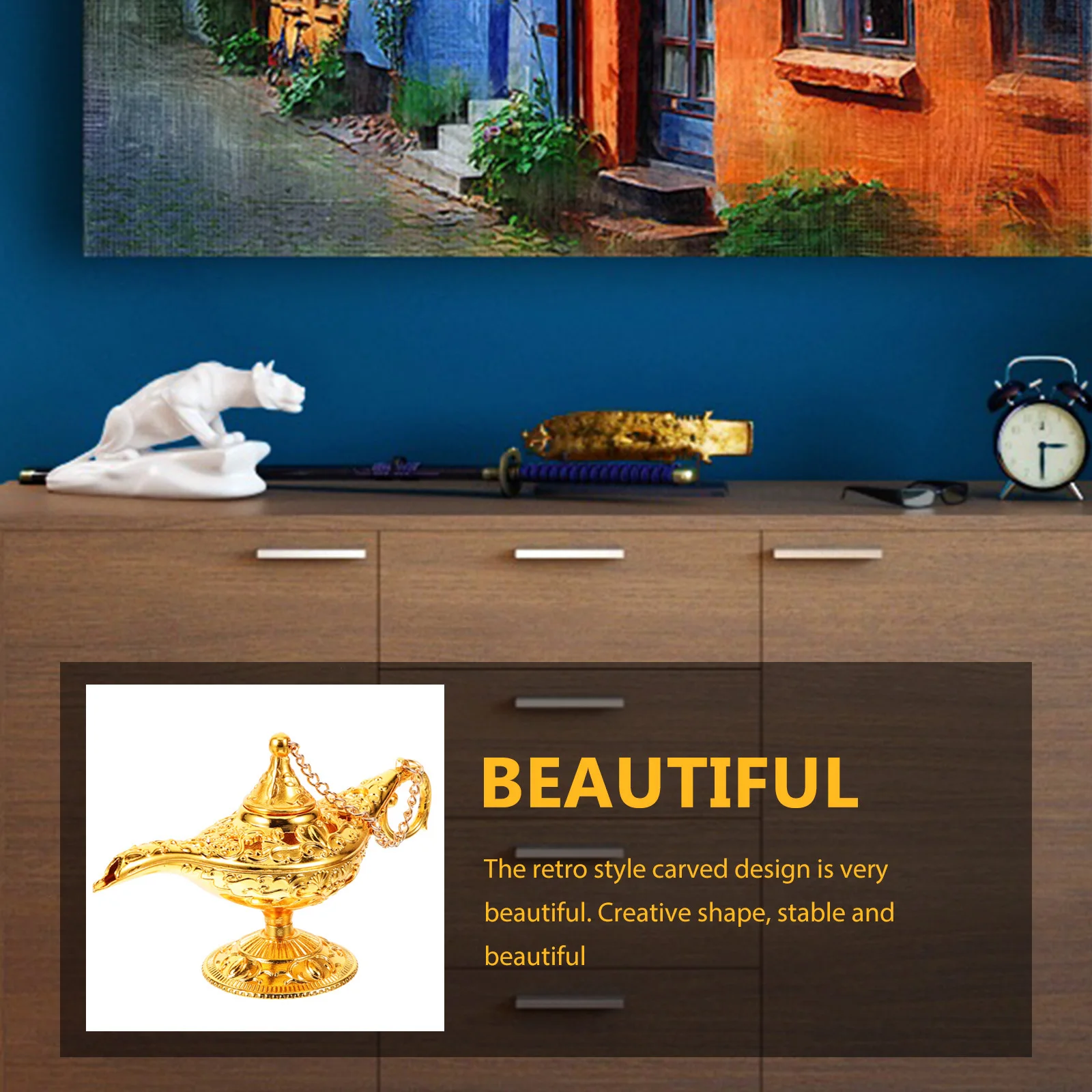 

Vintage Ornament Retro Carved Zinc Alloy Home Decor Desktop Decoration Bookshelf Living Room Office Style