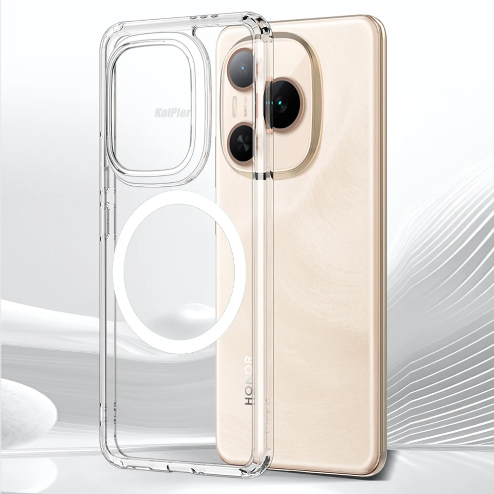 

Clear Phone Case for Huawei Honor Power Soft TPU Silicone Frame Magnetic Matte Shockproof Transparent Hard Bumper