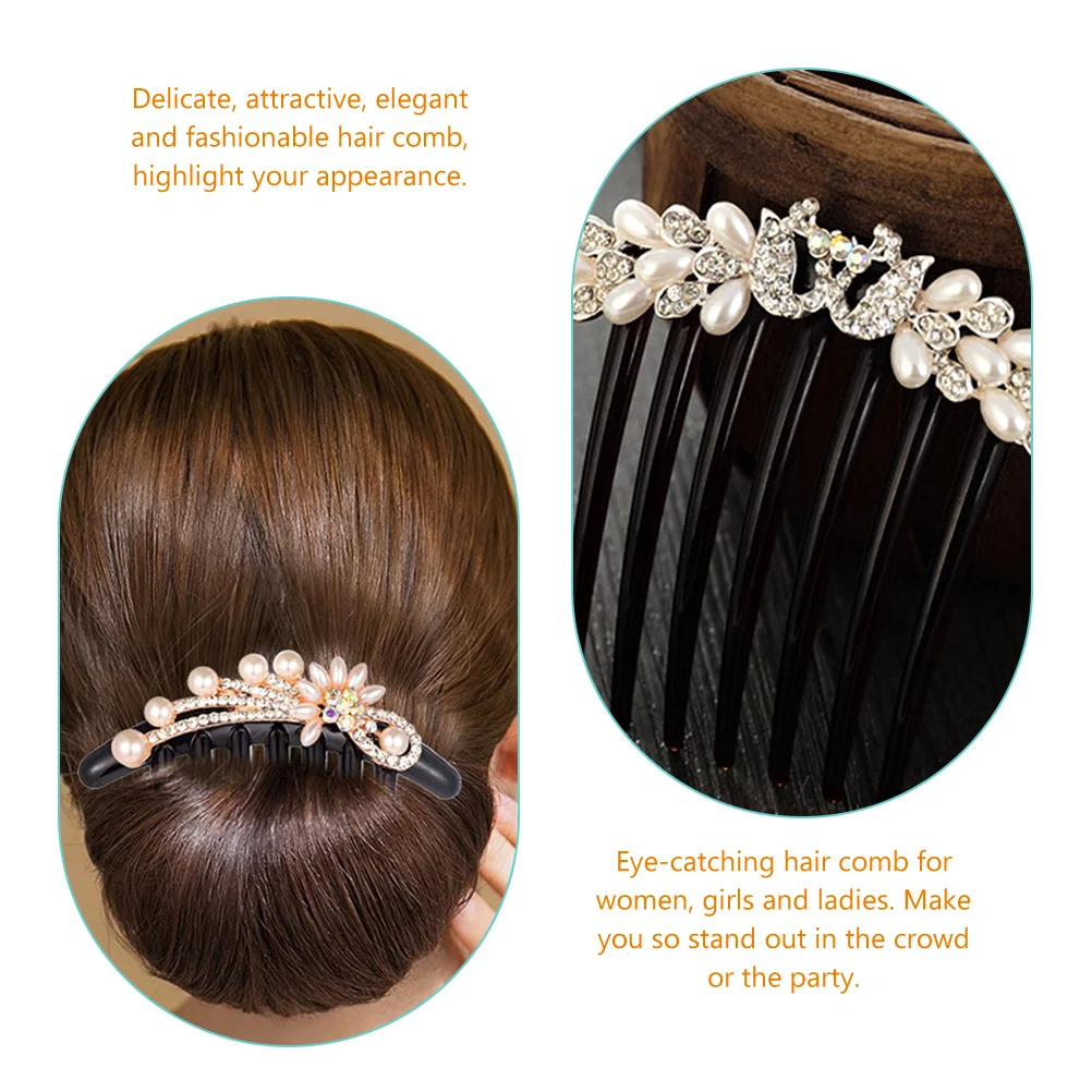 

Pearl Comb Bridal Party Combs Rhinestone Hair Clips Bridesmaid Accessories Decorative
