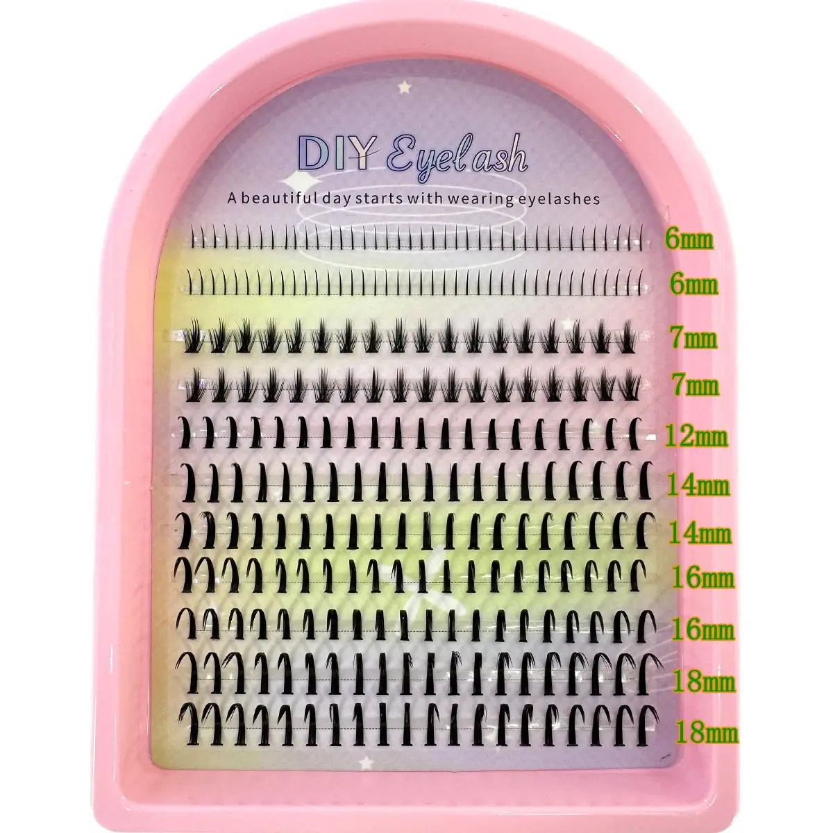 11 Reihen Spikes Wimperncluster mit unteren Wimpern Einzelne Wimpernverlängerungen Manga Vorgefertigte Fächerwimpernverlängerungen Wispy Wimpern