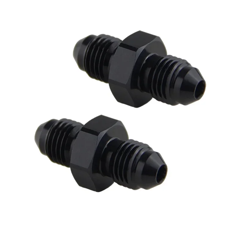 Blue/Black Universal AN3/4/6/8/10/12/16 to AN3-16 Straight Fuel Hose Adapter Fitting 2PCS 3/8'' 7/16'' 9/16'' 12-24UNF Aluminum