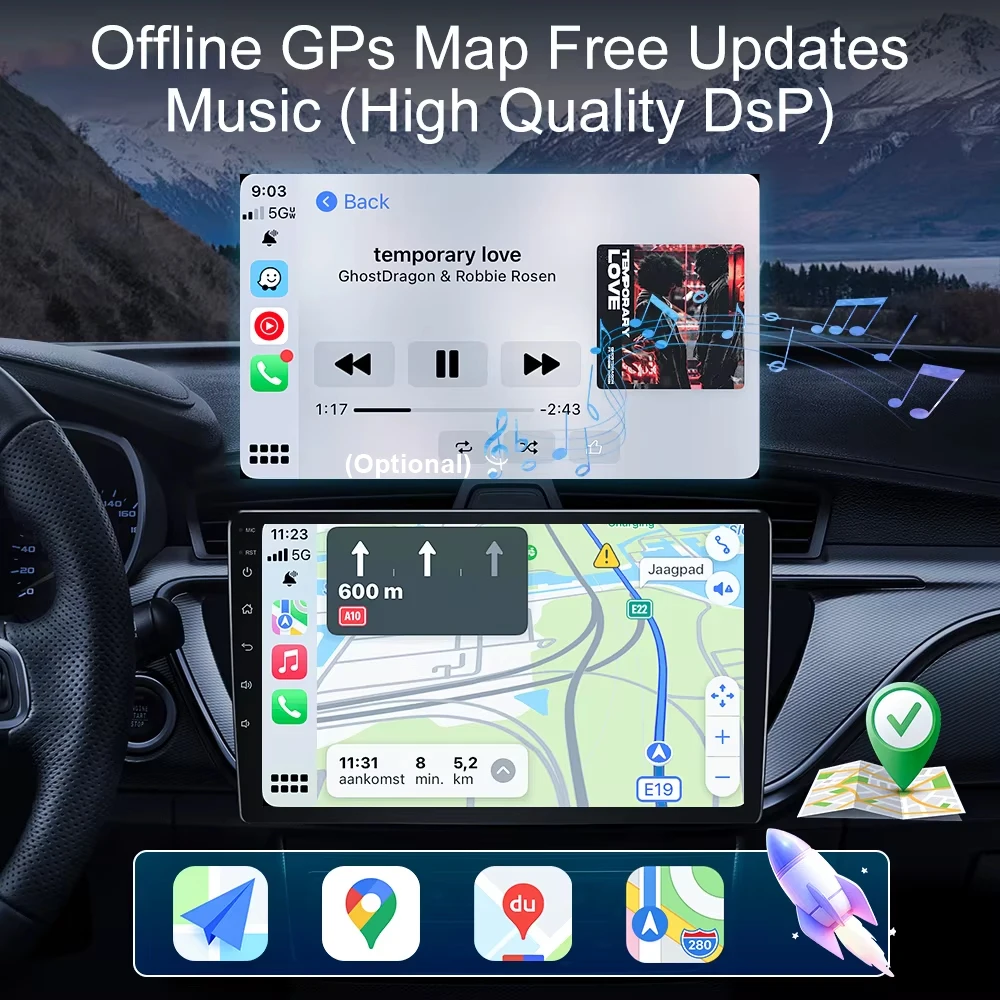 7 "وحدة رئيس ستيريو لشركة فيات 500 2016 2017 - 2019 اللاسلكية CarPlay أندرويد السيارات راديو السيارة 4G واي فاي الوسائط المتعددة لتحديد المواقع والملاحة 2din