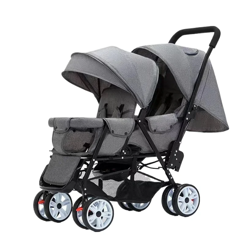 Twins baby stroller kids two seats strollers foldable carriage free shipping wholesale double baby stroller Front and rear seats