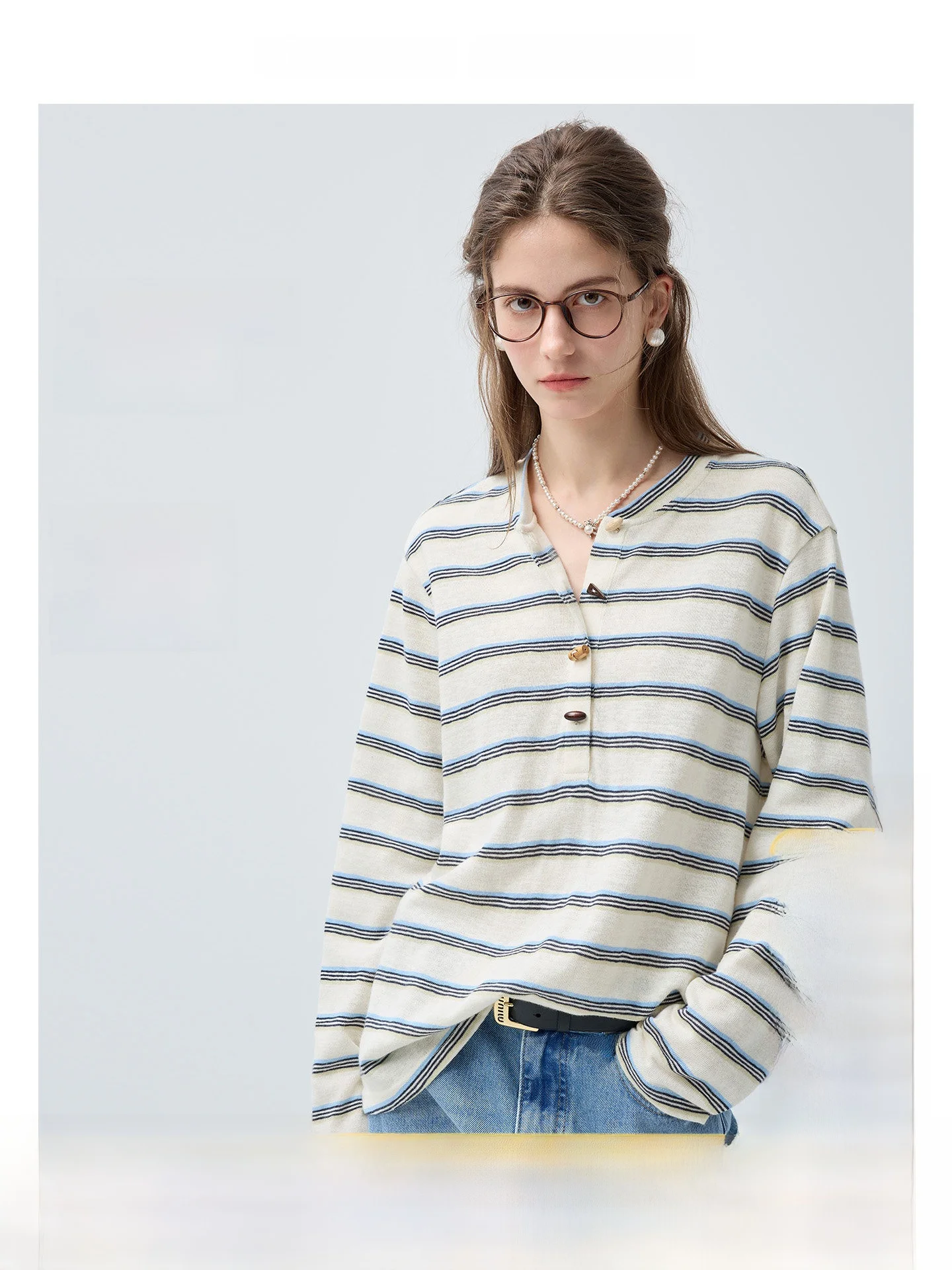 

Spring Knitted Long Sleeve round Neck T-Shirt plus Size Women's Inner Wear Comfortable Breathable Commute Style Slimming Effect