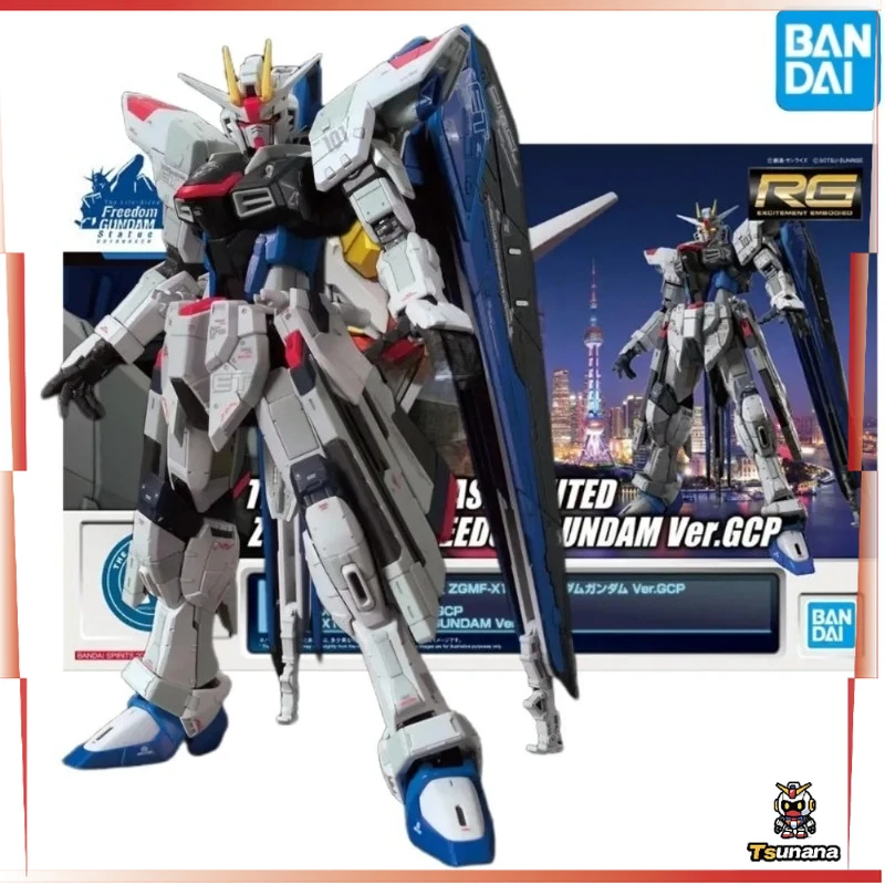 Bandai Anime modelo Original RG Base limitada 1/144 ZGMF-X10A Freedom Gundam Ver.GCP juguetes figuras de acción regalos coleccionables