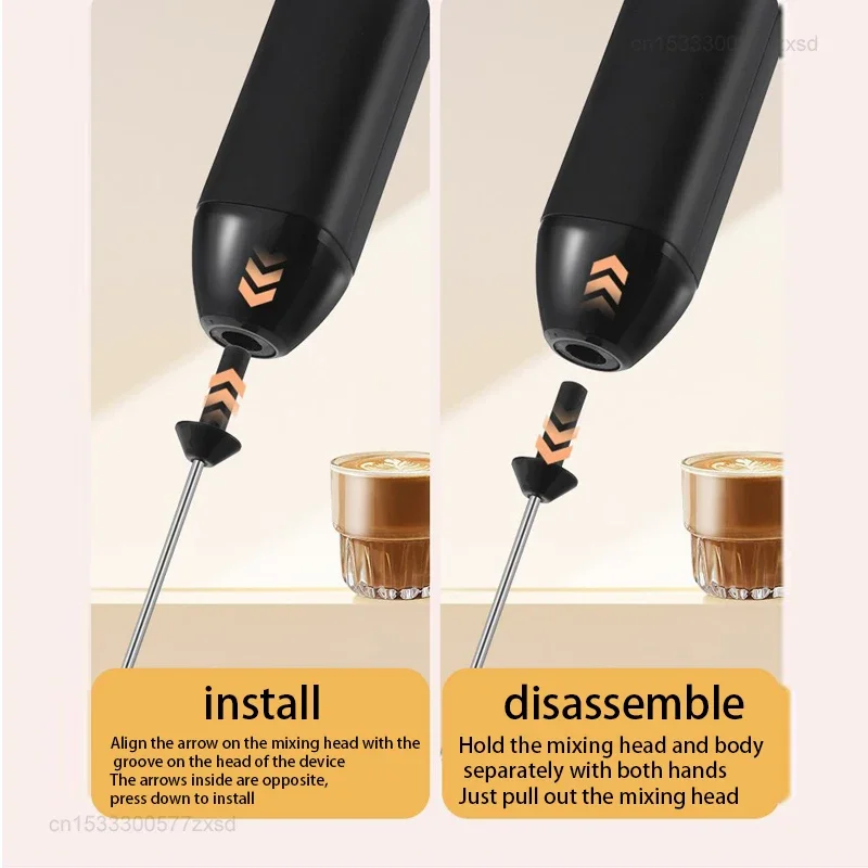  Electric Milk Frother Mini USB Rechargeable Handheld Coffee Maker Egg Beater Kitchen Hot Cooking Tools Food Blender Set