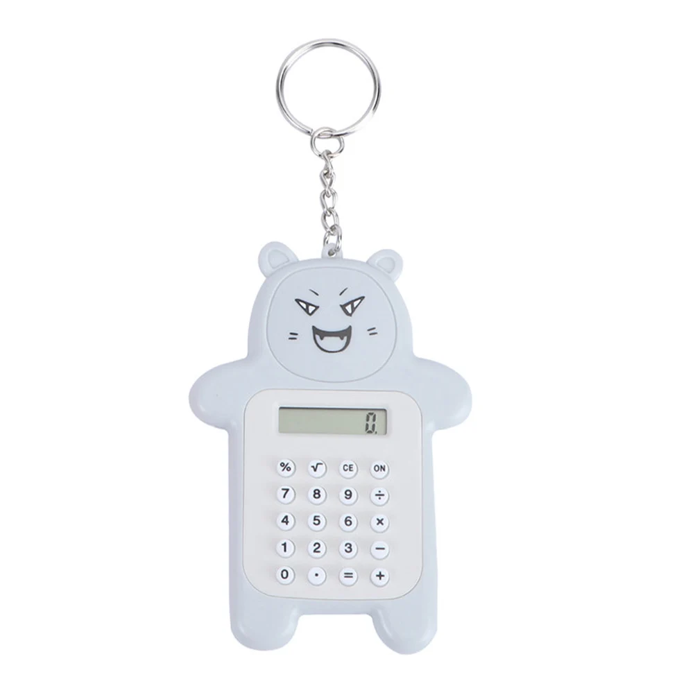 

Cute Bear Calculators Mini Desk Cartoon Kawaii Portable School Supplies Calculator Keychain Lightweight Practical Durable