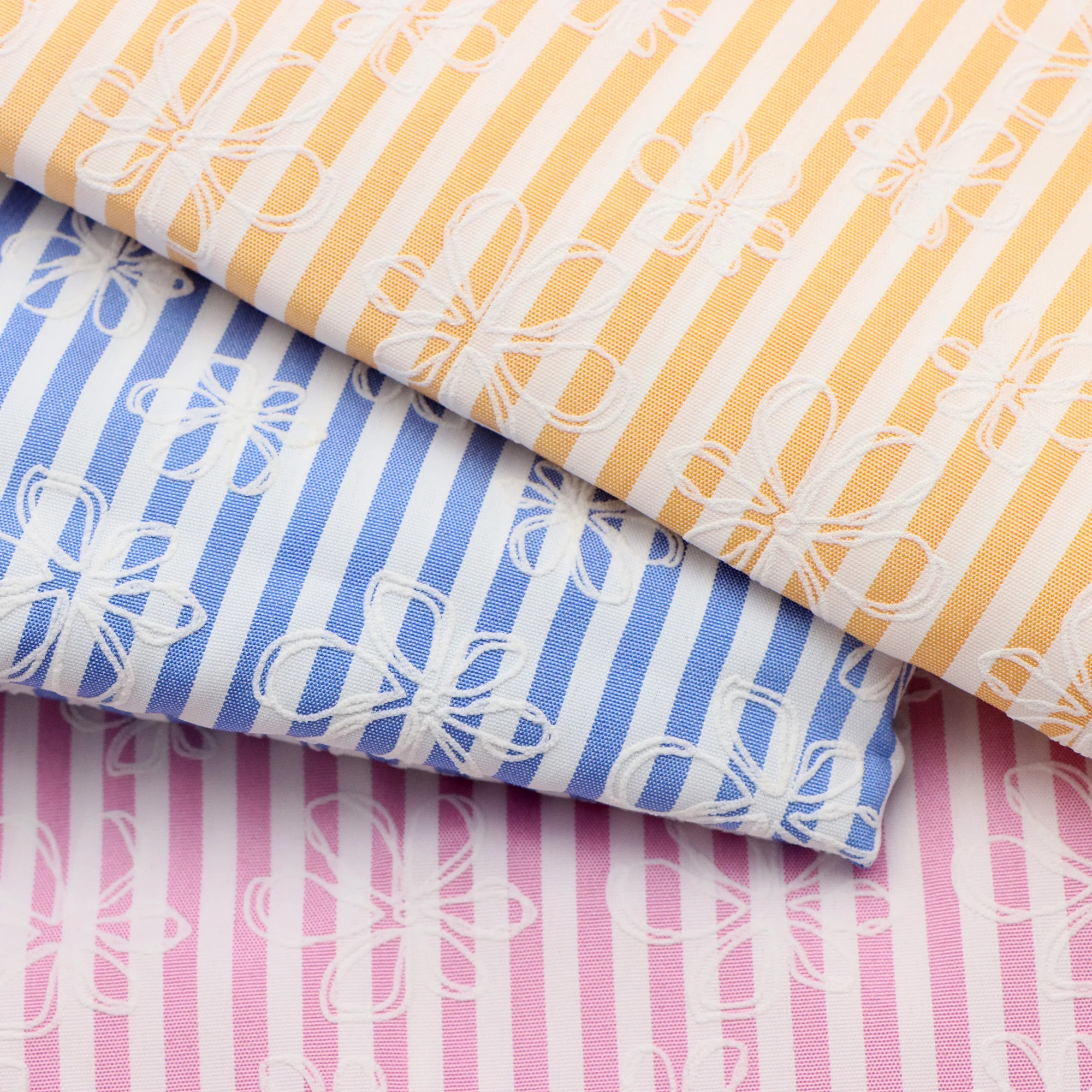 Pre-cut 1pc Flower Offset Printing Stripe Fabric 59x19.68 Inch - Crafting Fabric Perfect