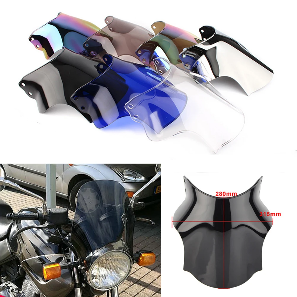 

Экран для мотоцикла с двойным пузырьком, защита на лобовое стекло, для Honda cb400 cb750 Kawasaki Yamaha Suzuki sv650