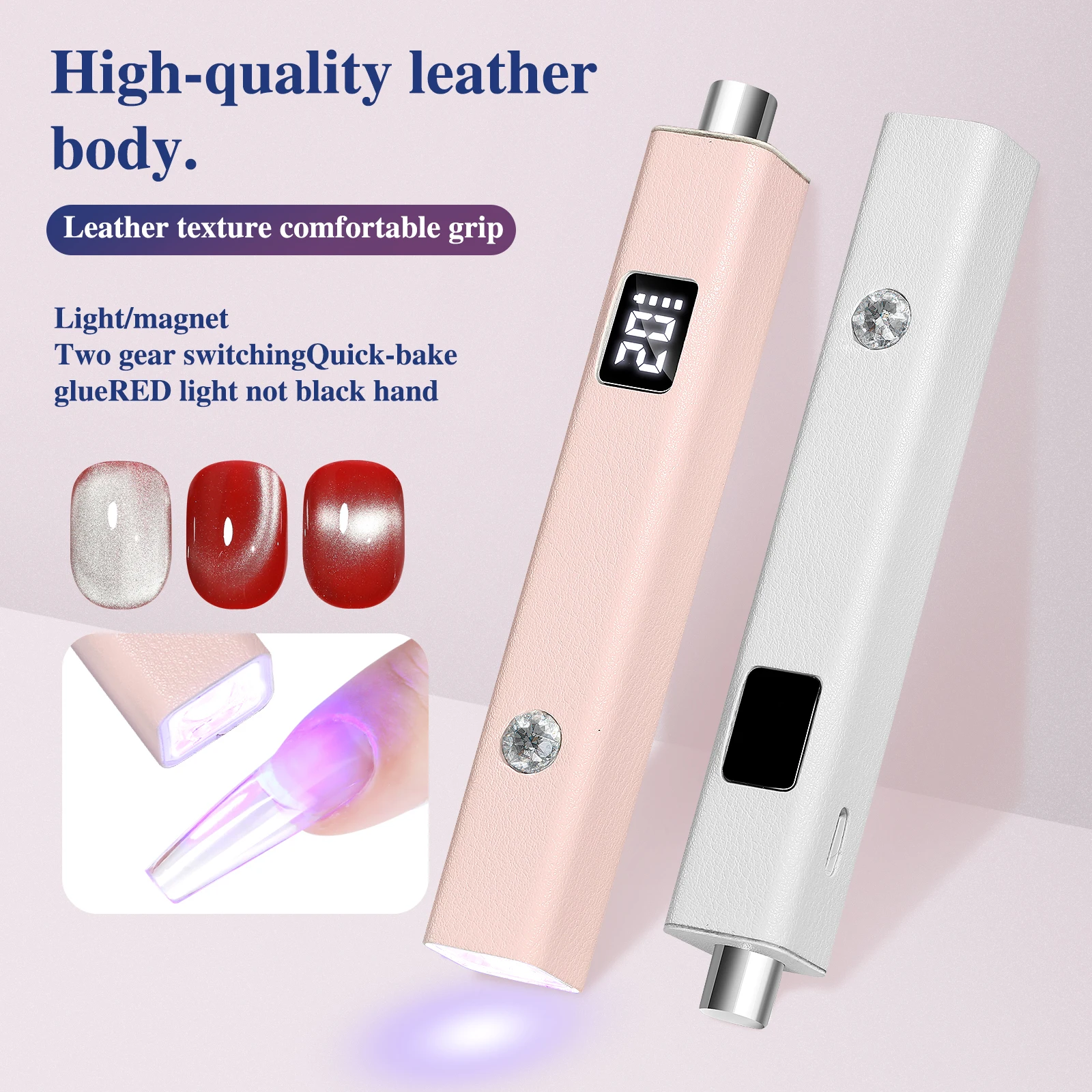 

2IN1 Mini Handheld Nail Lamp Portable Quick Dry USB Leather Nail Dryer With Magnet Home Phototherapy Tools UV LED Nail Lamp