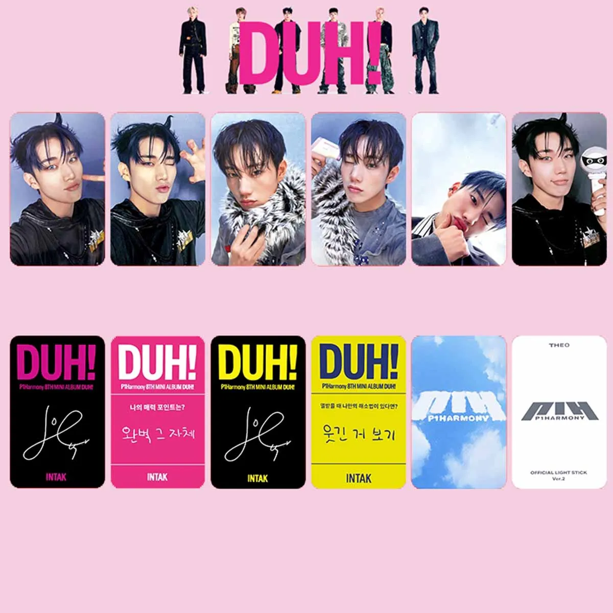 6Pcs Kpop P1HARMONY DUH Album Photocards Set