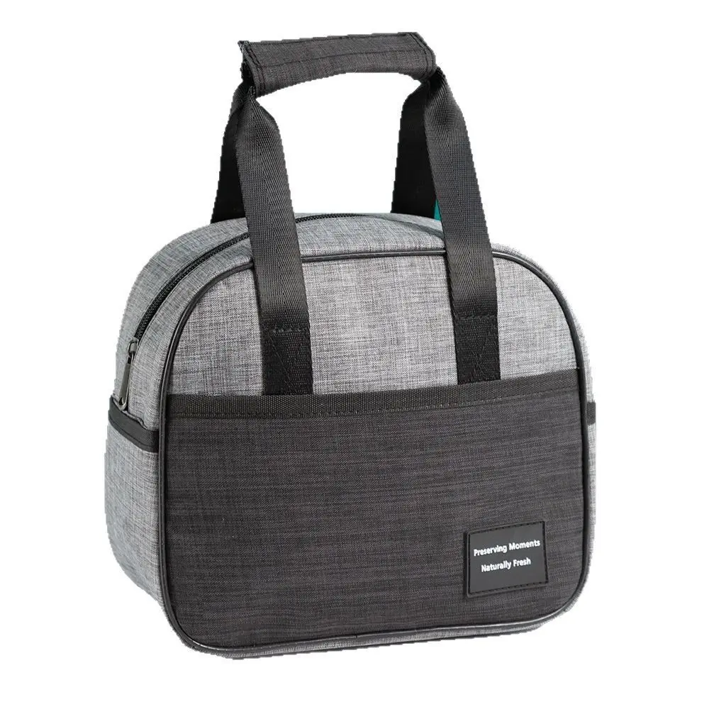 حقيبة غداء حرارية معزولة محمولة مقاومة للماء بسعة كبيرة محمولة باليد للنزهات حقيبة طعام سميكة من قماش أكسفورد صندوق غداء