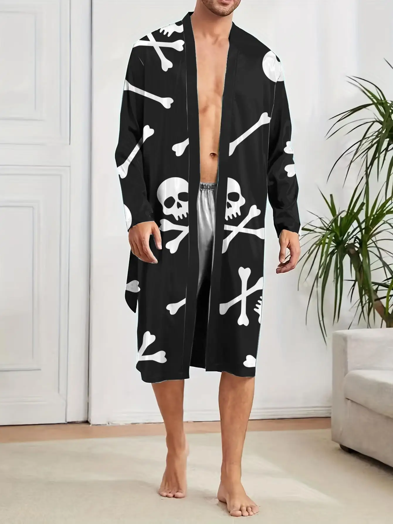 1pcs Men's Robes 2026 Spring/Summer Funny pajamas Graphic Bathrobe man bath robe 3D Printed Bathrobe Breathable Shower robe