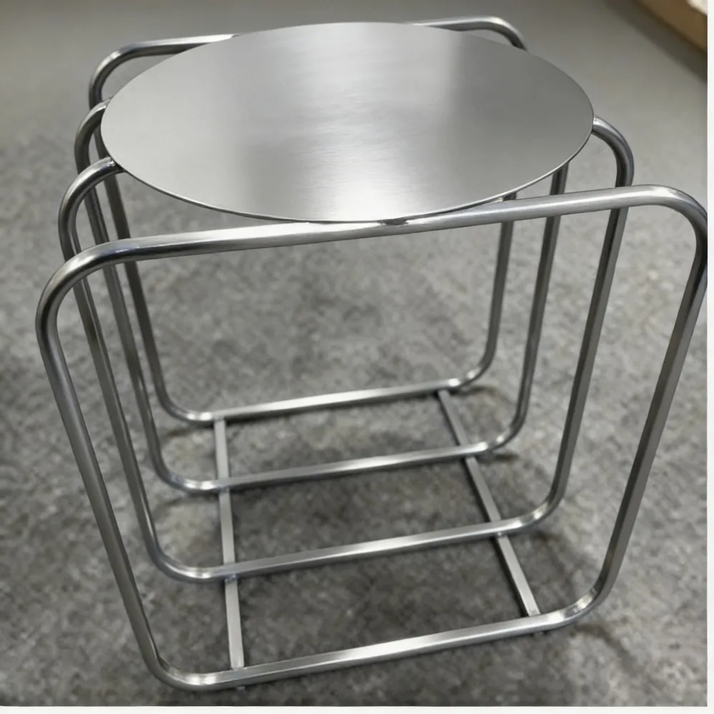 Vintage silvery Metal Coffee Table 2-Tier Open Shelves No Assembly Required Sturdy Frame for Living Room Bedroom Decor
