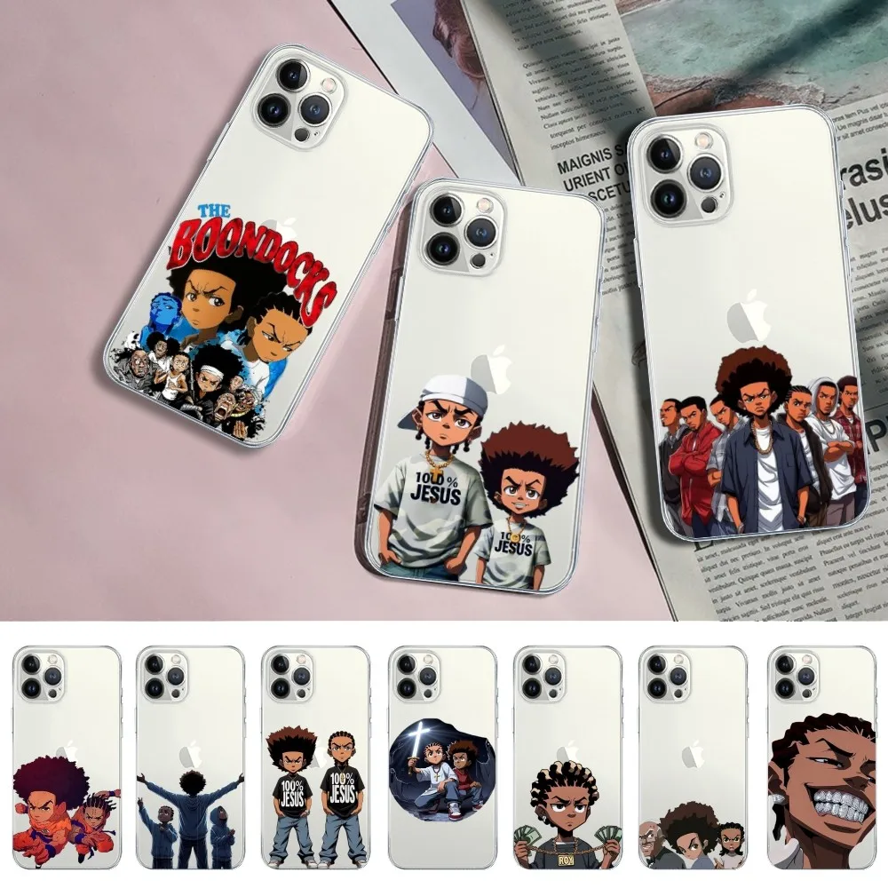 Cartoon The Boondocks  Phone Case For iPhone 15 13 14 Pro Max XS XR 12 11 Pro 13 Mini 6 7 8 Plus Soft Clear Back Cover