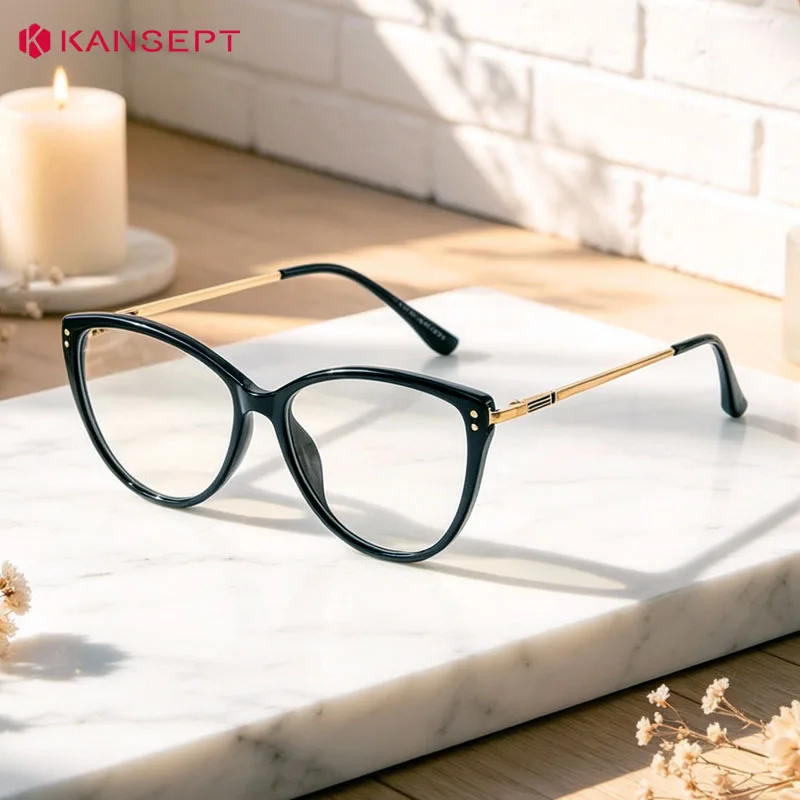 KANSEPT Eye Glass for Woman Reading Glasses Blue Light Bezel Myopia Eyeglasses Photochromic Lenses Glasses-3 Women's Eyepieces
