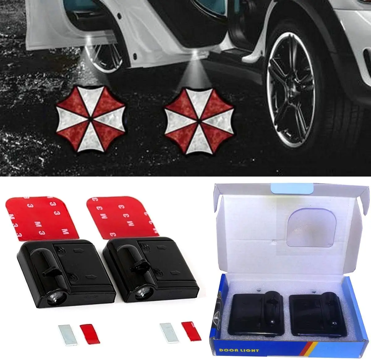 Luci per proiettori a LED per portiera dell'auto con sensore magnetico, lampade per ombretti di benvenuto (confezione da 2)