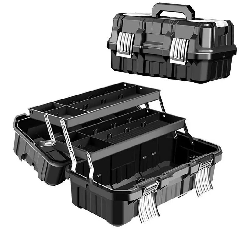 Hardware Organizer Box Portable Waterproof Multi-functional Three Layers Folding Tool Box Household Maintenance Electrician Box