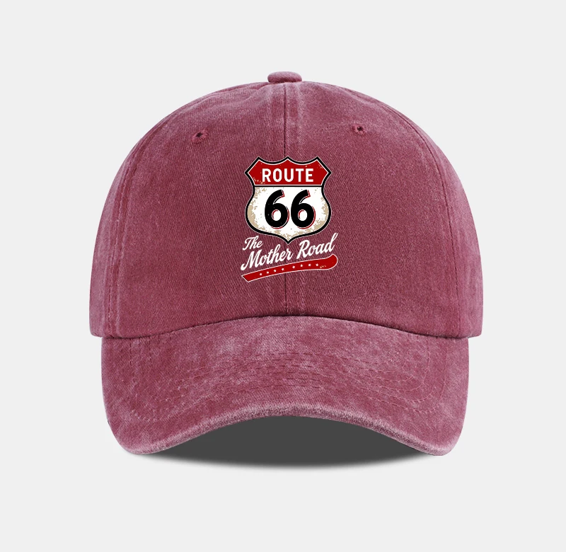 Vintage Route 66 „The Mother Road“-Baseballkappe mit Aufdruck, verstellbar, Unisex, Biker-Reise-Sonnenhut – Detail 7