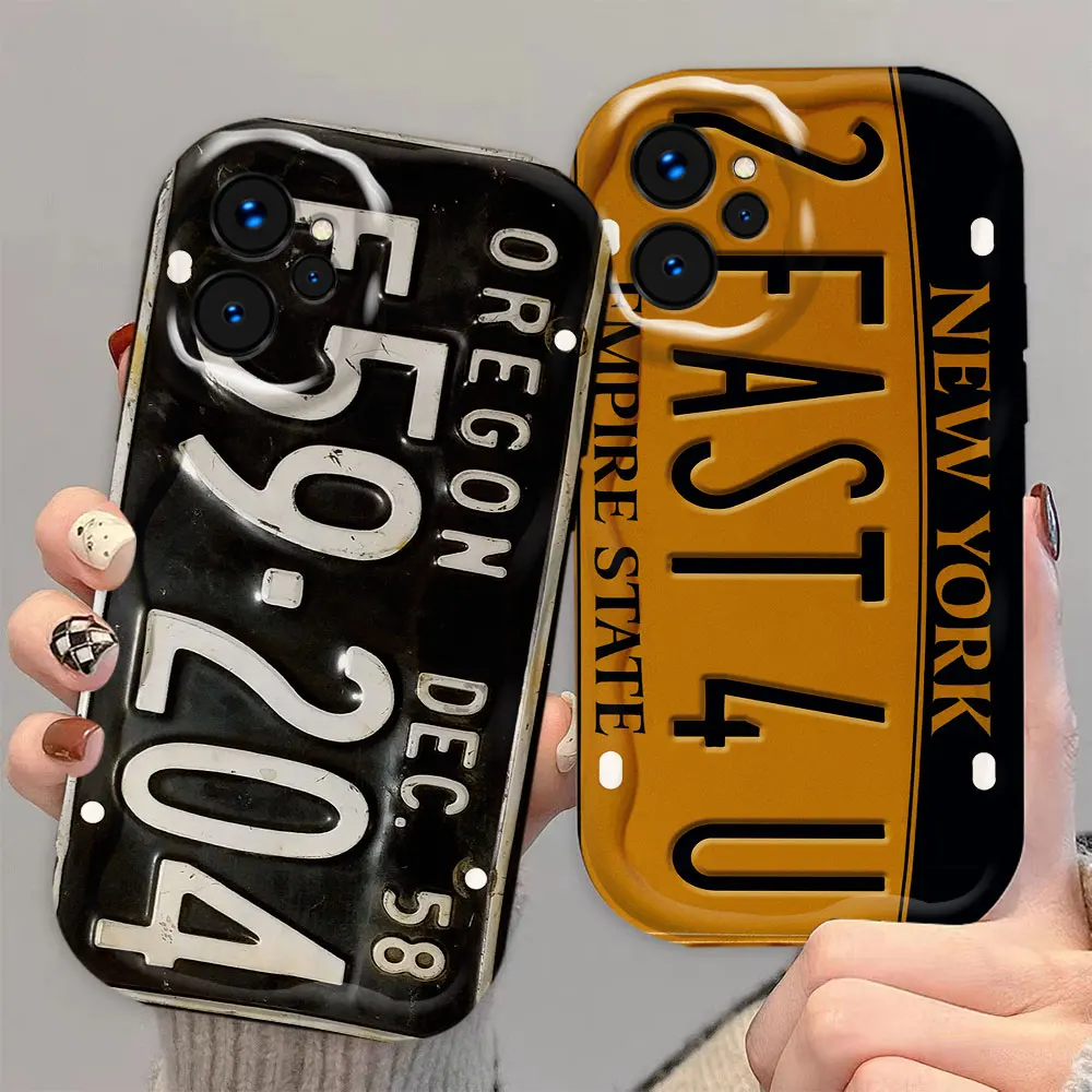 Interesting Car License Plate Numbers 3D Wave Case For REALME 5 6 7 8 10 11 12 C15 C20 C30 C33 C35 C55 C65 C67 C21Y GT3 TPU Case