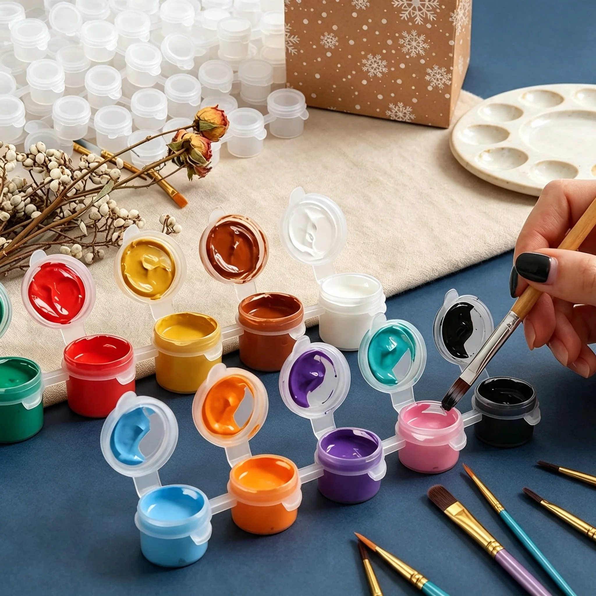 60/120Pots Empty Paint Pots with Lid 2/3/5ml Clear Storage Containers Mini Portable Sealing Paint Storage Cup for DIY Arts Craft