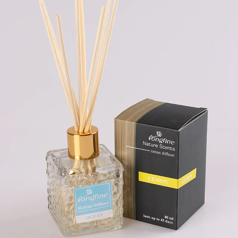 80ml French Flameless Reed Diffuser Oils with Diffuser Sticks Set, 20Scents Exquisite Packaging Office/Home Fragrance Decor Gift