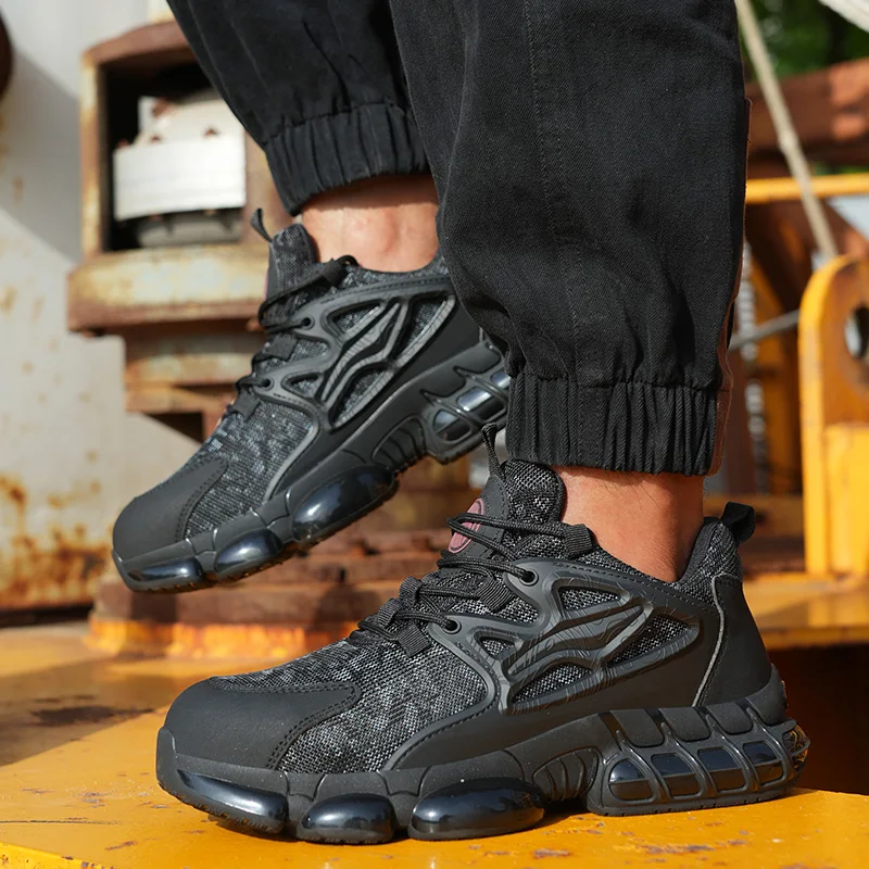 Comfortable Safety Shoes Men With Steel Toe Cap Anti-smash Men Work Shoes Sneakers Light Puncture-proof Indestructible Shoes