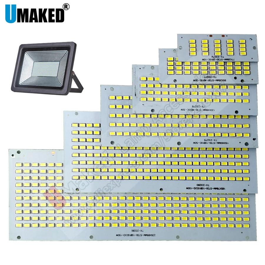 10pcs Full Power LED Floodling PCB 10W 20W 30W 50W 70W 100W 150W 200W SMD5730 led PCB board,Aluminum plate for led floodlight