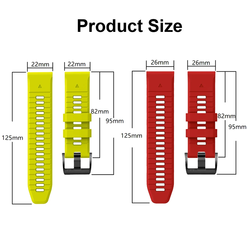 Ремешок силиконовый для наручных часов, Quickfit для Garmin Fenix 7 7X Pro 6X 5X/Epix Pro Gen2 51 мм 47 мм MK1 MK2i Enduro, 26 мм 22 мм