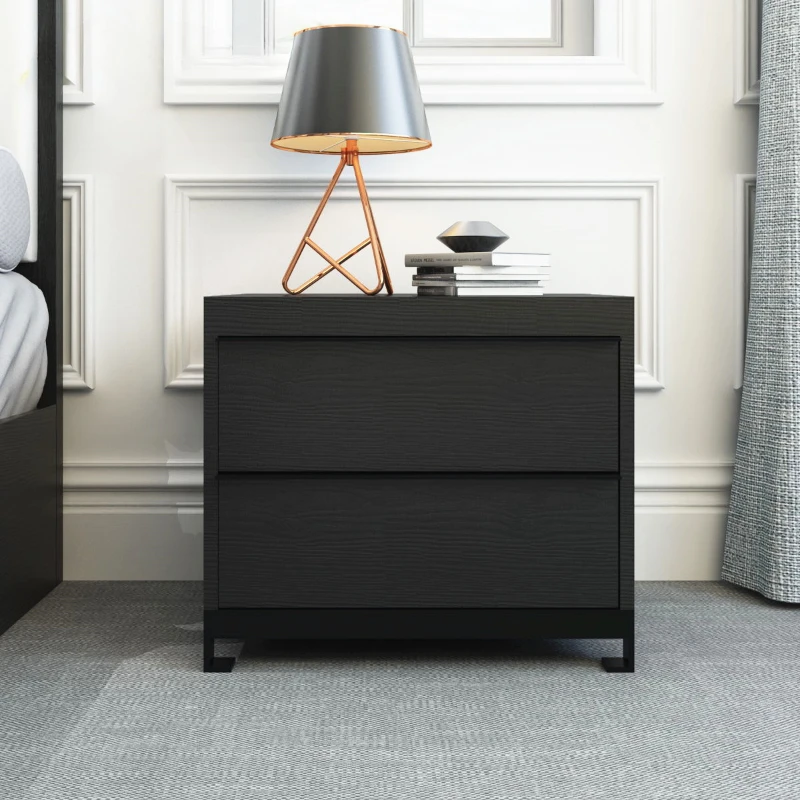 Simple Modern Bedside Table Nordic Black Multifunctional Home Bedside Table Small Apartment Bedroom Furniture