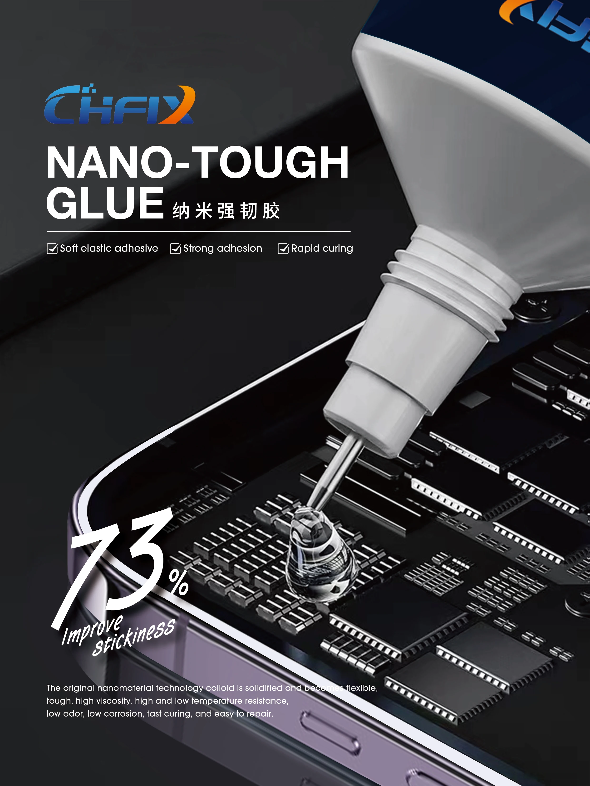 Strong Adhesive Rapid Curing Glue 60ML For Mobile Phone Back Glass/Bracket/Screen Assembly Nano-Tough Repair Glue