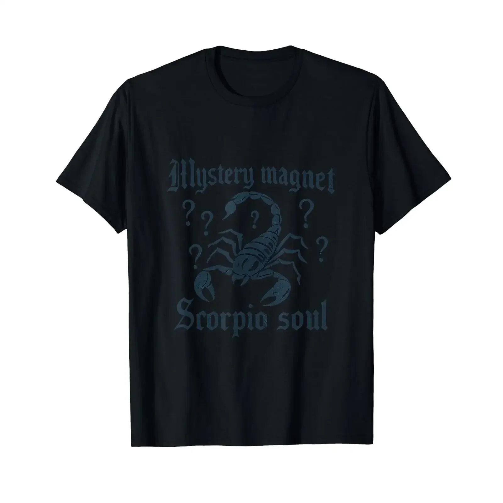 Mystery Magnet Scorpio Soul Zodiac Design T Shirt vintage Washed Slightly Versatile Comfortable Top For Everyday Wear Stylish