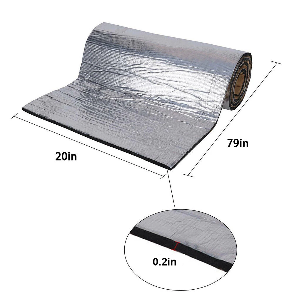 

200*50cm 5mm Car Sound Mat Proofing Deadener Heat Noise Insulation Deadening Mat Hood Closed Cell Foam Accessories