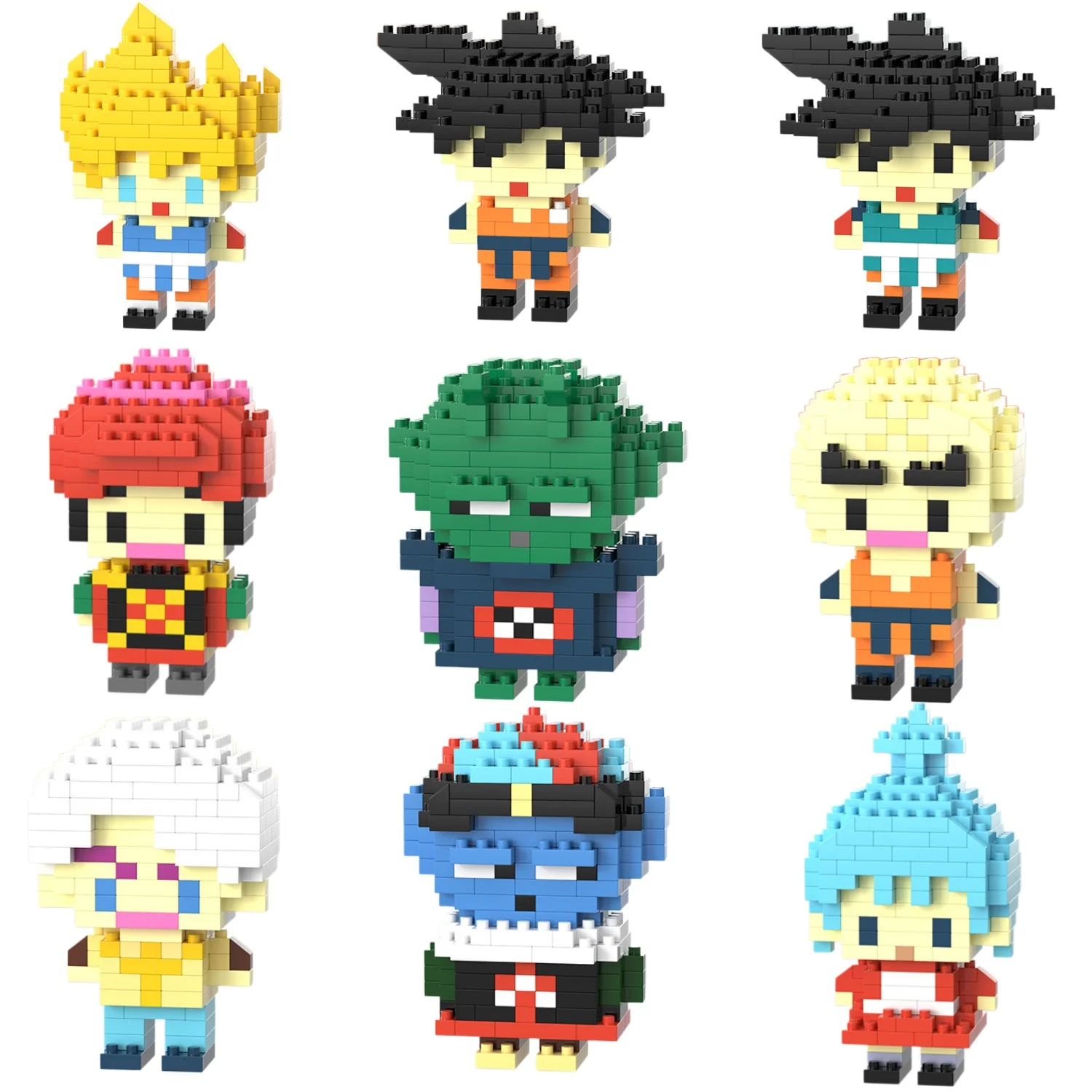 6 cm hohe Partikelbausteine, Montagespielzeug, Mini-Desktop-Ornamente, Raumdekoration, Halloween, Weihnachten, Anime, Cartoon, Kawaii