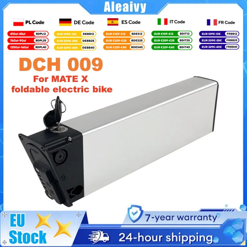 48V/52V 17,5Ah 17Ah 16Ah 13Ah Faltbarer E-Bike-Akku für Neues Engwe EP-2 Pro Engine Pro Verbesserte Version für MATE X Bike-Akku DCH-009 mit BMS und Ladegerät