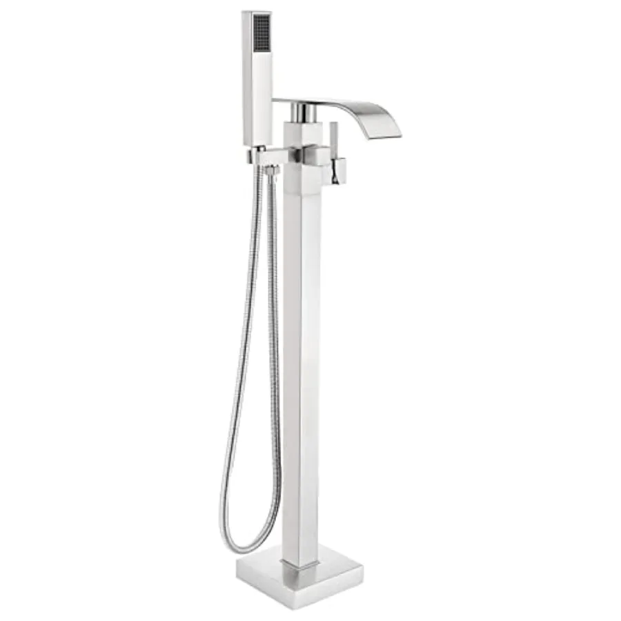 

Смеситель для ванной из нержавеющей стали, напольный, с матовым никелевым покрытием, с ручным душем